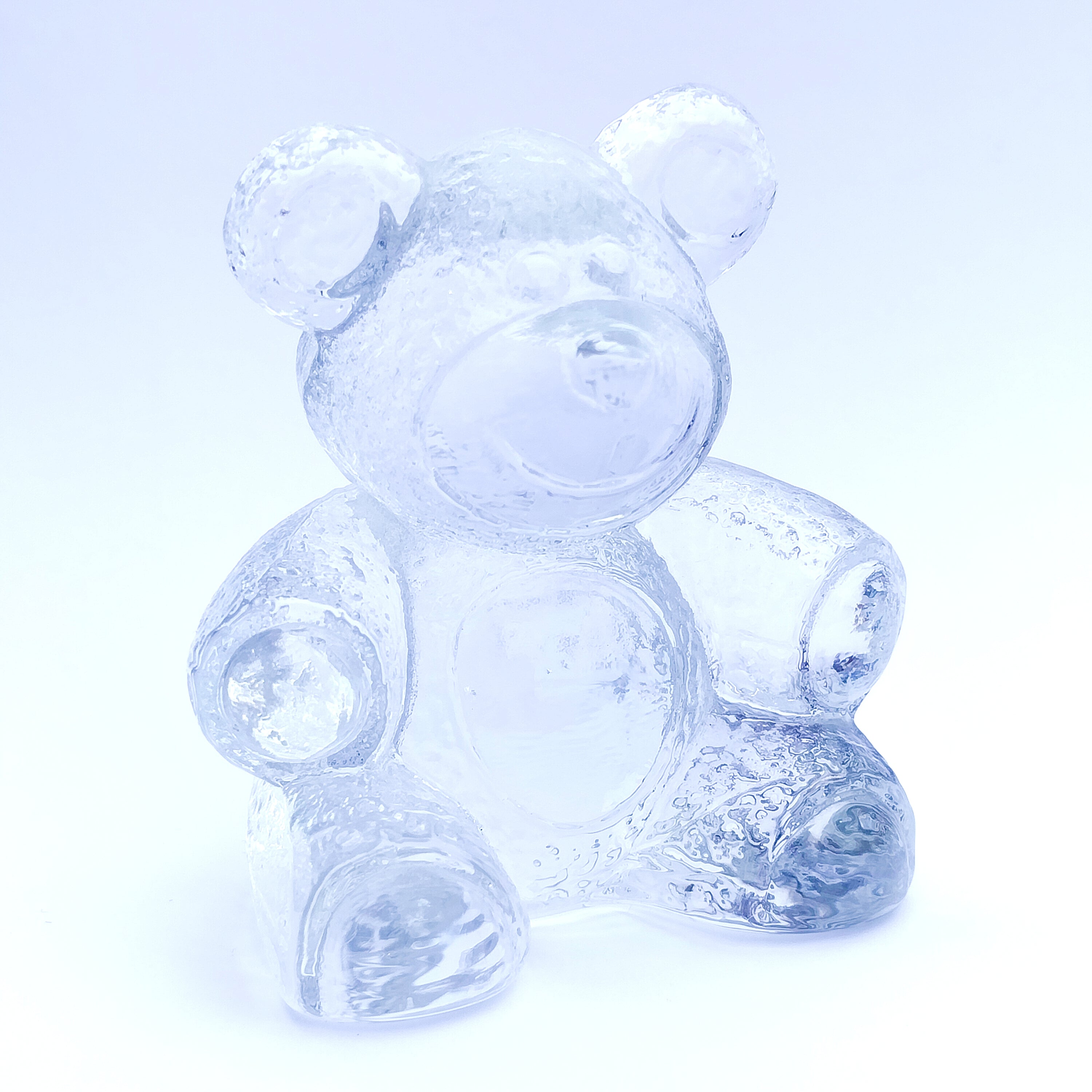 Glasbamse i klart glas – second hand